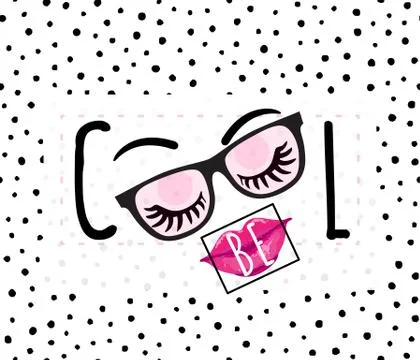 Vector illustration of be cool inspirational quote background Ilustração Stock
