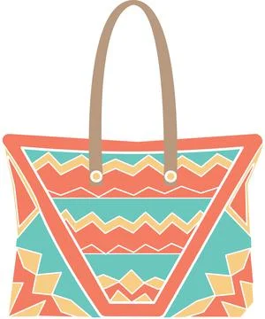 Vector illustration of a beach bag in bright colors Stock Illustration