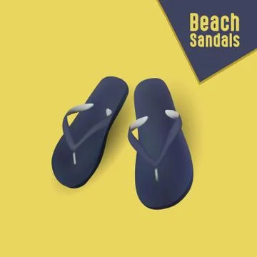 Vector illustration of beach sandals, Eps File Stock Illustration