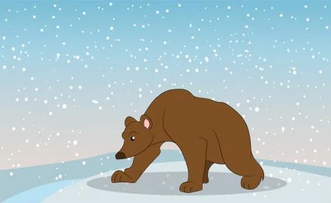Vector illustration of a bear in nature Illustrazione stock