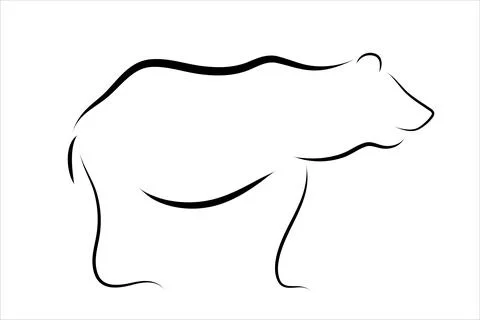 Vector illustration of bear painted with simple lines. Symbol of forest and w Stock Illustration