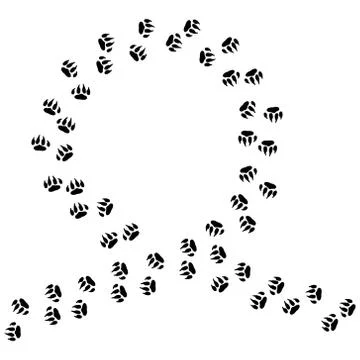 Vector illustration of a bear paw with claws. Hand drawn traces of paws. Dood Stock Illustration