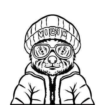 Vector illustration of a bear in a winter jacket and a hat. Illustrazione stock