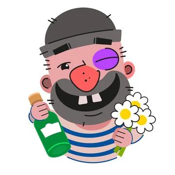Vector illustration with bearded man and text - my beard my rules. Cute and.. Illustrazione stock