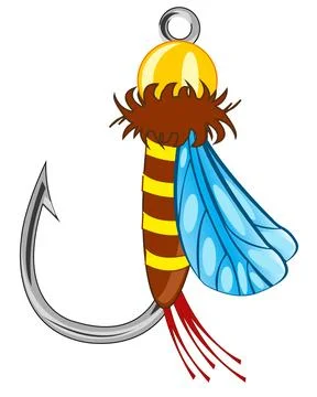 Vector illustration of the beautiful artificial fly for fishing Stock Illustration