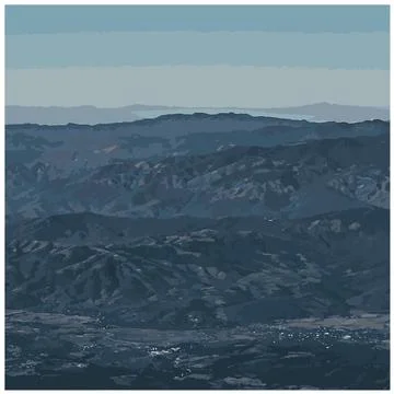 Vector illustration of beautiful blue mountain Stock Illustration