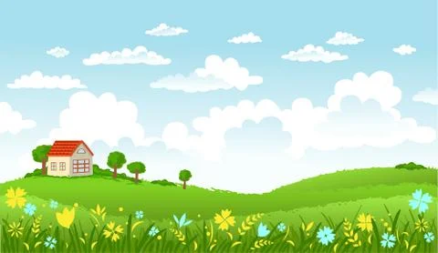 Vector illustration of beautiful landscape Illustrazione stock
