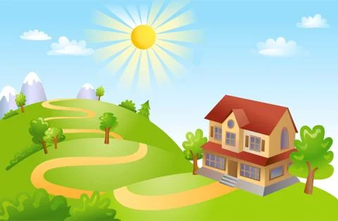 Vector illustration of beautiful landscape Illustrazione stock