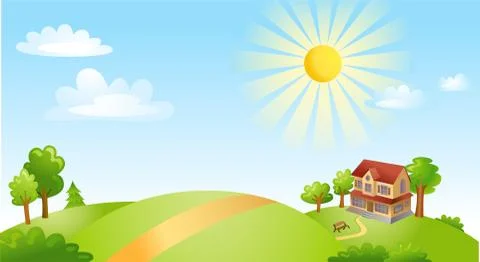 Vector illustration of beautiful landscape Stock Illustration
