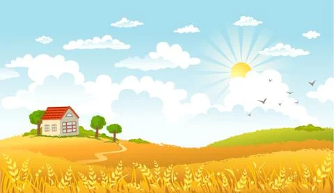 Vector illustration of beautiful landscape Stock Illustration