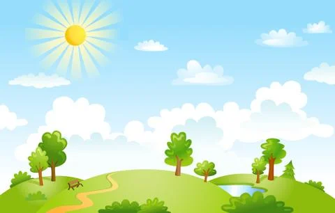 Vector illustration of beautiful landscape Stock Illustration