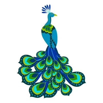 Vector illustration of beautiful peacock Stock Illustration