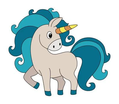 Vector illustration a beautiful unicorn is doing the smiling Stock Illustration