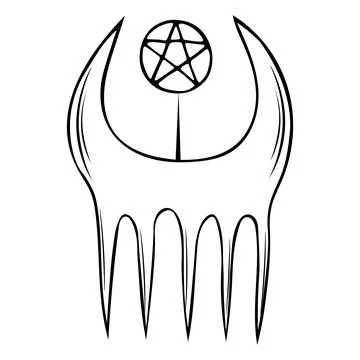 Vector illustration of a beautiful witchs crest depicting a pentacle. Stock Illustration