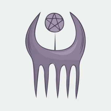 Vector illustration of a beautiful witchs crest depicting a pentacle. Stock Illustration