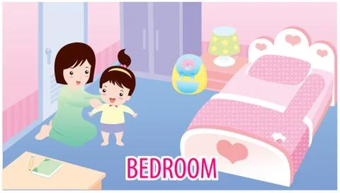 Vector illustration of Bedroom Stock Illustration