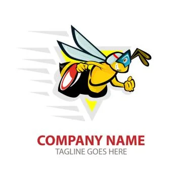 Vector Illustration Bee happy logo. Stock Illustration
