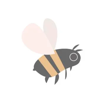 Vector illustration of bee on white background Stock Illustration