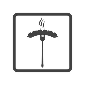 Vector illustration of beer appetizer icon. Sausage and fork on Stock-Illustration