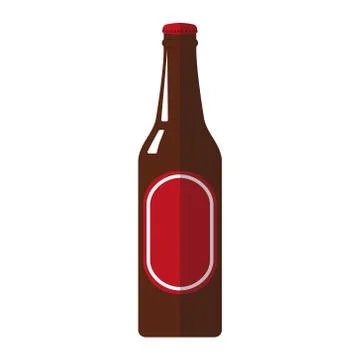 Vector illustration of beer bottle icon. Flat design. Illustrazione stock
