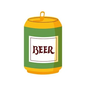 Vector illustration beer can isolated on white background. Hand drawn style.. Stock Illustration