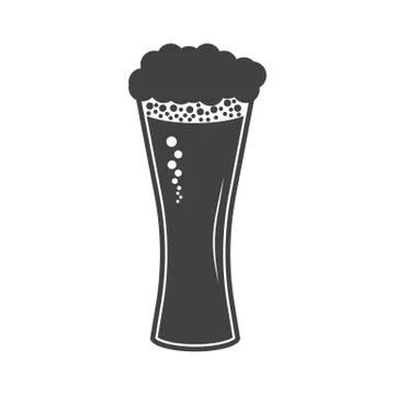 Vector illustration of beer in glass icon on white background Stock Illustration