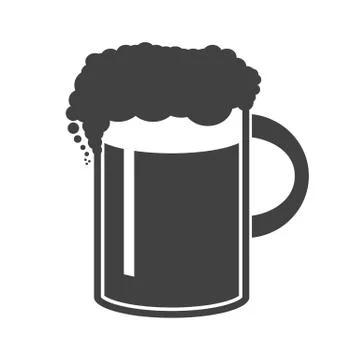 Vector illustration of beer in mug icon on white background Stock Illustration