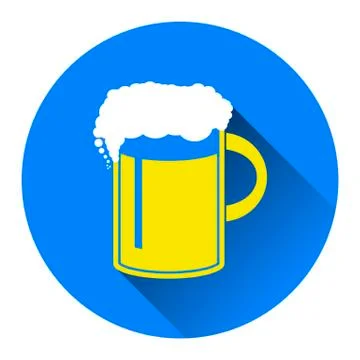Vector illustration of beer in mug icon. Flat design style with Stock-Illustration