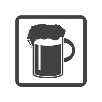 Vector illustration of beer in mug icon. Simple black on white b Stock-Illustration
