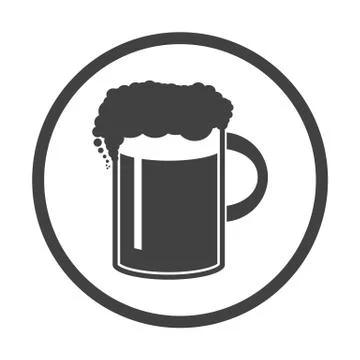 Vector illustration of beer in mug icon. Simple black on white b Stock Illustration