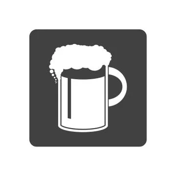 Vector illustration of beer in mug icon. Simple black on white b Stock-Illustration