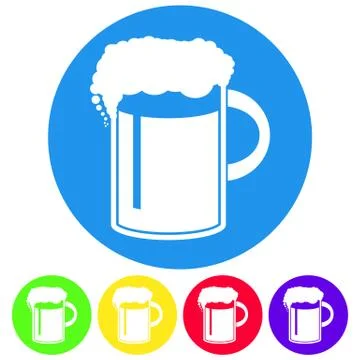 Vector illustration of beer in mug icon. Flat design style butto Stock-Illustration