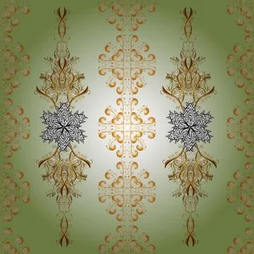 Vector. Illustration on beige, neutral and white colors. Seamless pattern with f イラスト素材