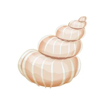 Vector Illustration of a Beige Spiral Seashell Illustrazione stock