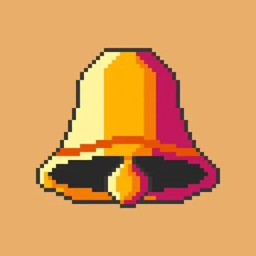 Vector Illustration of Bell with Pixel Art Design Illustrazione stock