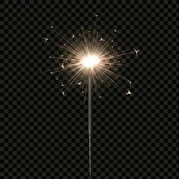Vector illustration of bengal fire with bright sparks and light effects. イラスト素材