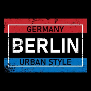 Vector illustration Berlin, Germany. Typography, t-shirt graphics, print, poster Stock Illustration