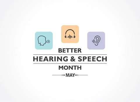 Vector Illustration of Better Hearing and Speech Month observed in May. Illustrazione stock