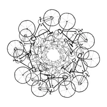 Vector illustration with bicycles Stock Illustration