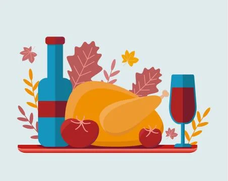 Vector illustration of a big banquet table with drinks and eating fruit. Fest Stock Illustration