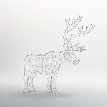 Vector illustration big buck. The structural grid of polygons. Abstract Creative 스톡 일러스트