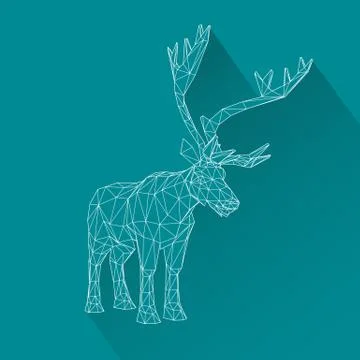 Vector illustration big buck. The structural grid of polygons. Abstract Creative 스톡 일러스트