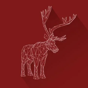 Vector illustration big buck. The structural grid of polygons. Abstract Creative Illustrazione stock