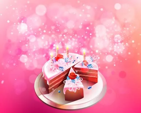 Vector illustration with big chocolate cake 스톡 일러스트