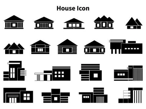 Vector illustration of a big set of icon of houses Stock Illustration