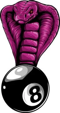 Vector illustration of Billiard 8 ball with Cobra snake Stock-Illustration