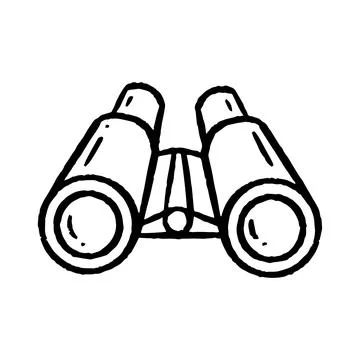 Vector illustration of binocular in hand-drawn style. Stock Illustration