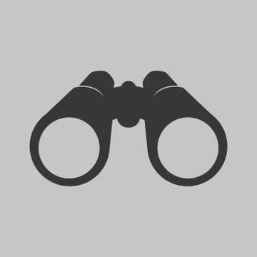 Vector illustration of binocular icon. Flat design. Stock Illustration