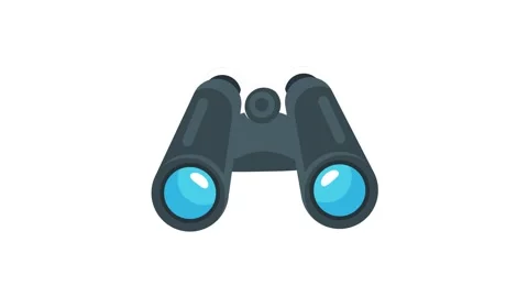 Vector illustration of binoculars icon, depicting a pair of binoculars with.. Stock Footage 332461502