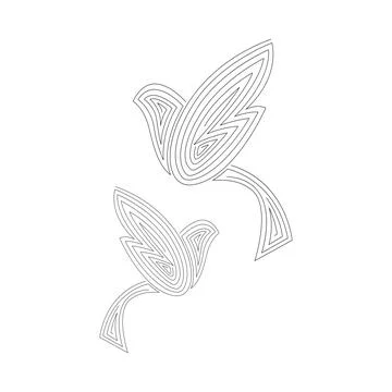 Vector illustration of Bird Line Art. Stock Illustration